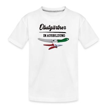 Obstgärtner in Ausbildung Obstgärtnerausbildung - Kinder Premium Bio T-Shirt - Weiß - Vorne