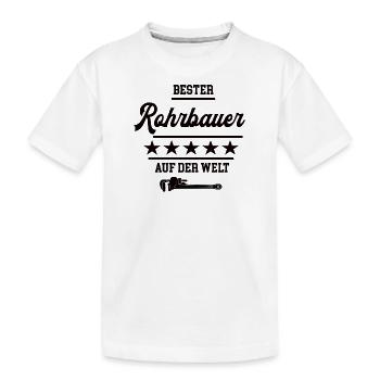 Rohrbauer Bester Handwerker Rohrbau Tiefbau - Kinder Premium Bio T-Shirt - Weiß - Vorne