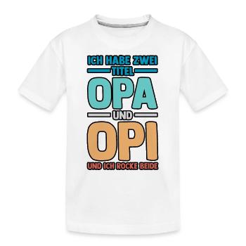 J’ai deux titres : Papi et Maman - T-shirt bio Premium Enfant - blanc - Devant