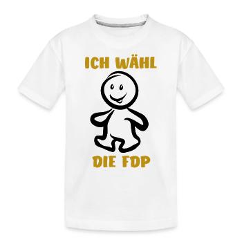 Ich wähl die FDP - Wähler - Stimme - Kinder Premium Bio T-Shirt - Weiß - Vorne
