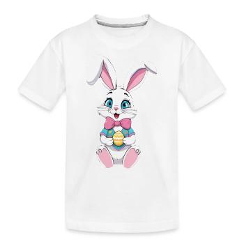 Osterhase mit Ostereiern - Kinder Premium Bio T-Shirt - Weiß - Vorne