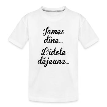 James dîne, l'idole déjeune - T-shirt bio Premium Enfant - blanc - Devant