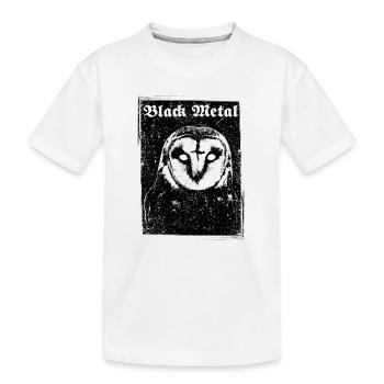 Hibou en métal noir - T-shirt bio Premium Enfant - blanc - Devant
