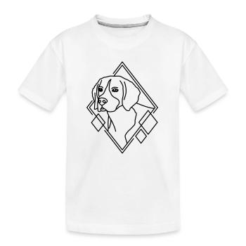 Beagle en forme géométrique - Conception d’art au trait - T-shirt bio Premium Enfant - blanc - Devant