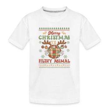 Ugly Christmas Sweater - Kids' Premium Organic T-Shirt - white - Front