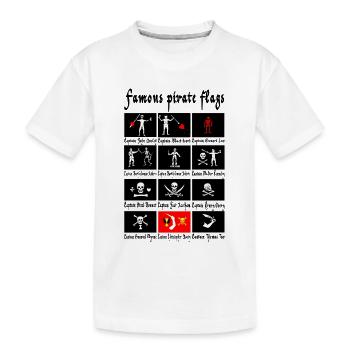 Pirates célèbres et leurs drapeaux - T-shirt bio Premium Enfant - blanc - Devant