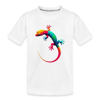 Gecko - Kinder Premium Bio T-Shirt - Weiß - Vorne
