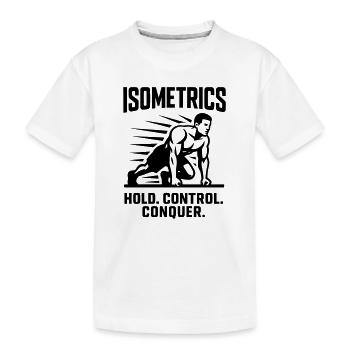 exercices isométriques de maintien, travail musculaire statique - T-shirt bio Premium Enfant - blanc - Devant