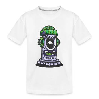 Lampe rétro verte de monstre - T-shirt bio Premium Enfant - blanc - Devant