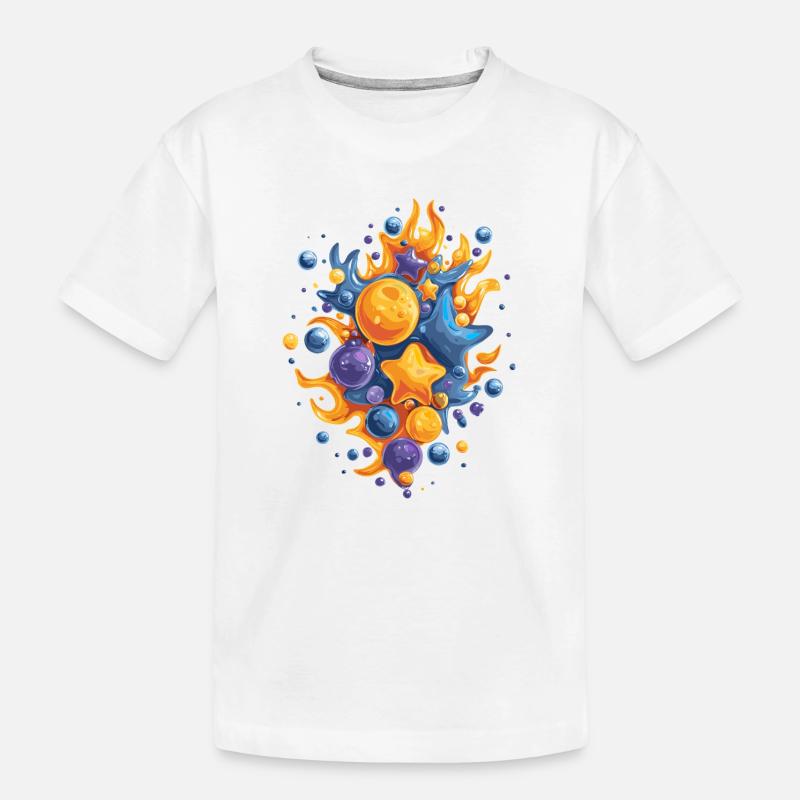 Explosion de couleur du feu de comète - T-shirt bio Premium Enfant - blanc