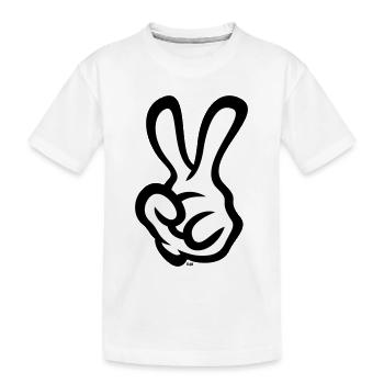 Victory Handzeichen (Linke Hand / POS / 2C) - Kinder Premium Bio T-Shirt - Weiß - Vorne