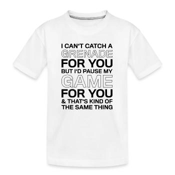 Mets en pause mon jeu pour toi qui dit Chemise - T-shirt bio Premium Enfant - blanc - Devant