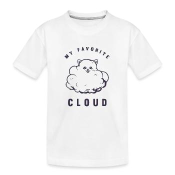 Mon nuage préféré - Poméranian - T-shirt bio Premium Enfant - blanc - Devant