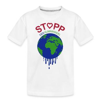 Stopp den Klimawandel Erderwärmung stoppen - Kinder Premium Bio T-Shirt - Weiß - Vorne