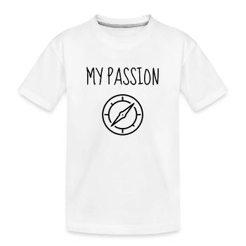 Geocaching / Geocacher / Compass / GPS - Kids' Premium Organic T-Shirt - white - Front
