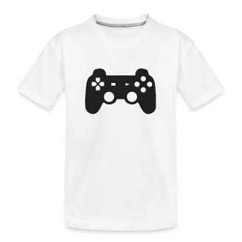 jeu noir idée cadeau contrôleur de la console - T-shirt bio Premium Enfant - blanc - Devant