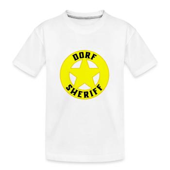 Farben änderbar | Dorf Sheriff - Kinder Premium Bio T-Shirt - Weiß - Vorne