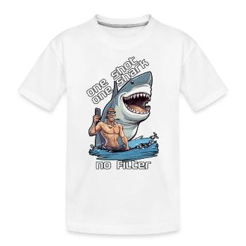 Une photo, un requin, pas de filtre. Selfie - T-shirt bio Premium Enfant - blanc - Devant