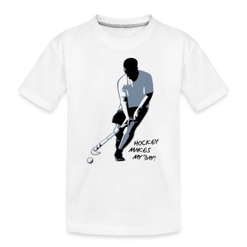 Joueur de hockey - T-shirt bio Premium Enfant - blanc - Devant