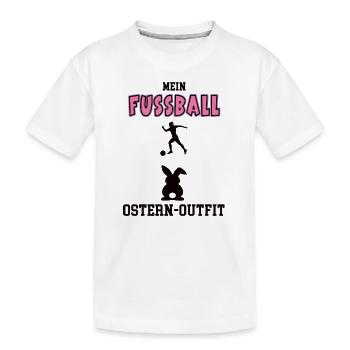 Fussball Spielerin Fussballerin Oster Geschenk - Kinder Premium Bio T-Shirt - Weiß - Vorne