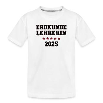 Erdkundelehrerin Geografie Geo Erdkunde Lehrerin - Kinder Premium Bio T-Shirt - Weiß - Vorne