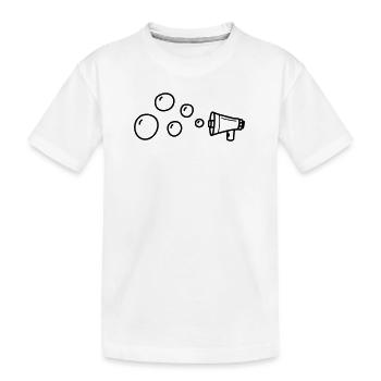 Megaphon Bubble - Kinder Premium Bio T-Shirt - Weiß - Vorne