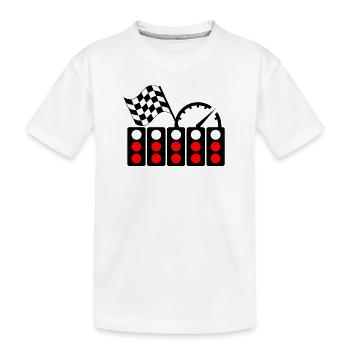 Rennwagen-Lichtstart - Kinder Premium Bio T-Shirt - Weiß - Vorne