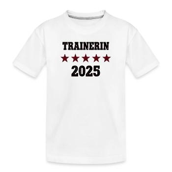Trainerin Beruf Trainer Ausbildung Lizenz 2025 - Kinder Premium Bio T-Shirt - Weiß - Vorne