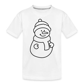 Schneemann - Kinder Premium Bio T-Shirt - Weiß - Vorne