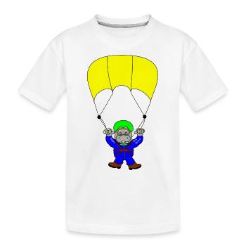 parachute skydiving parachuting skydiver - Kids' Premium Organic T-Shirt - white - Front