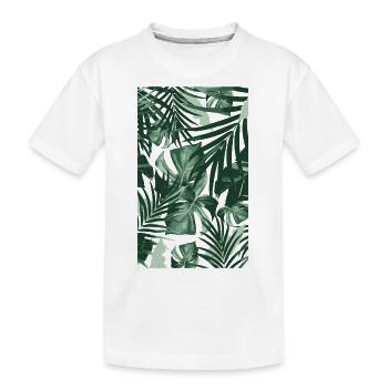 Tropical Leaves - Kids' Premium Organic T-Shirt - white - Front