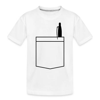 Poche poitrine - T-shirt bio Premium Enfant - blanc - Devant