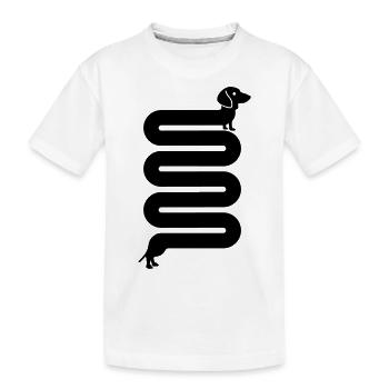 sausage dog - Kids' Premium Organic T-Shirt - white - Front