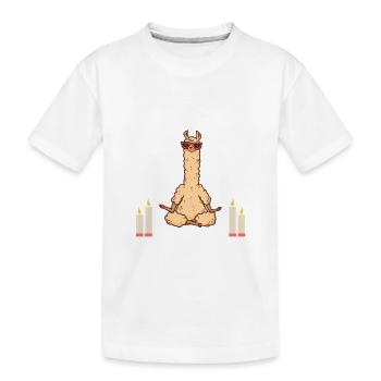 le lama méditatif se détend sans stress - T-shirt bio Premium Enfant - blanc - Devant
