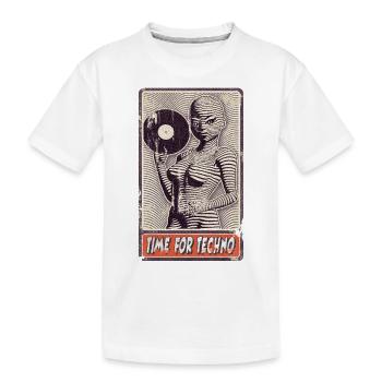 Alienfrau DJ avec disque vinyle pour les mélomanes. - T-shirt bio Premium Enfant - blanc - Devant