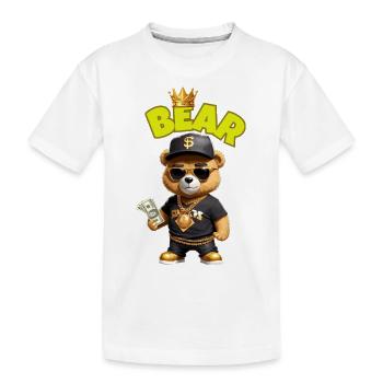 Teddybär mit Geld - Kinder Premium Bio T-Shirt - Weiß - Vorne