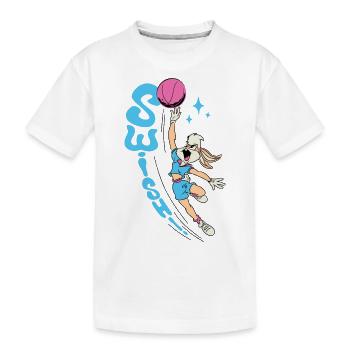 Looney Tunes Lola Bunny Swish! Basketball-Design - Kinder Premium Bio T-Shirt - Weiß - Vorne
