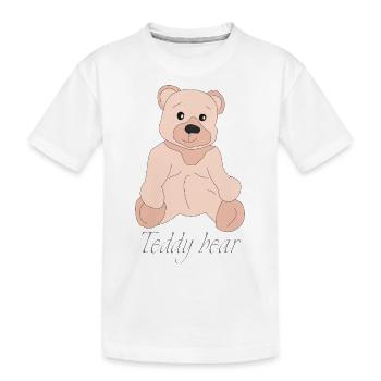 Pink teddy bear - Kids' Premium Organic T-Shirt - white - Front
