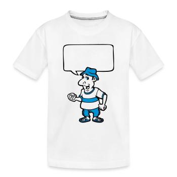Pétanque et bulle de BD - T-shirt bio Premium Enfant - blanc - Devant