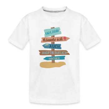 Urlaub - Kinder Premium Bio T-Shirt - Weiß - Vorne