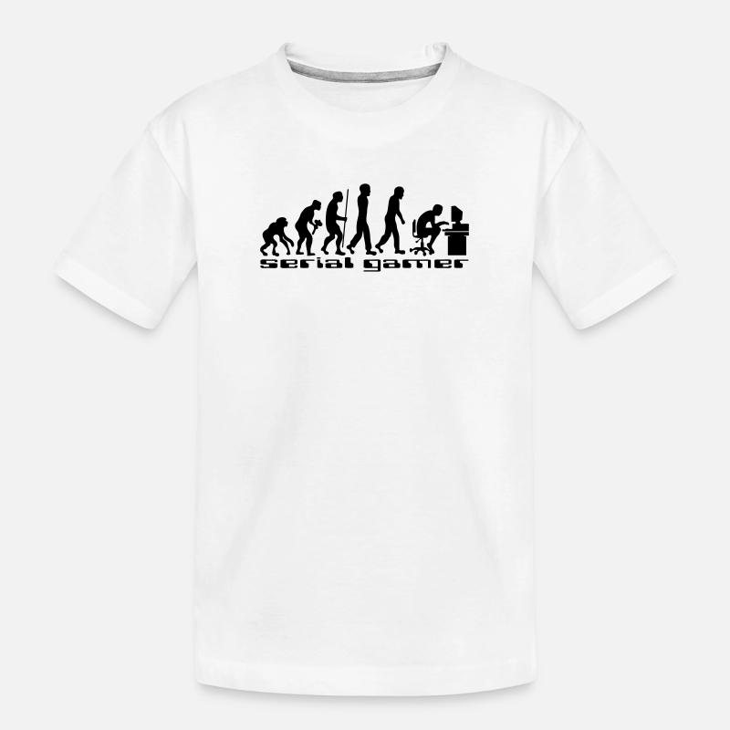 geek evolution gamer - Kinder Premium Bio T-Shirt - Weiß