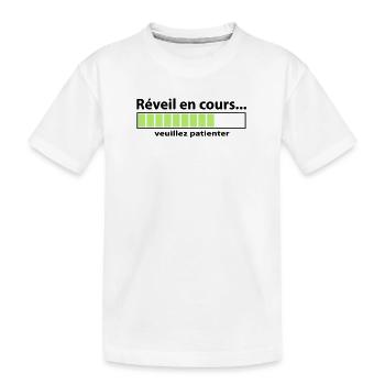 Wake current geek humor - Kids' Premium Organic T-Shirt - white - Front
