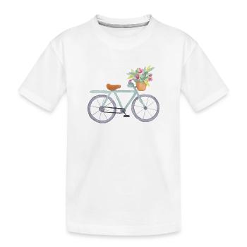 vélo fleuri - T-shirt bio Premium Enfant - blanc - Devant