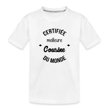 Oncle / Tante / Cousin / Cousine - T-shirt bio Premium Enfant - blanc - Devant