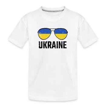 Ukraine Ukraina Slava Ukraine Sunglasses Flag - Kids' Premium Organic T-Shirt - white - Front