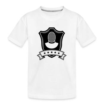 Fencing Mask Coat of Arms - Kids' Premium Organic T-Shirt - white - Front
