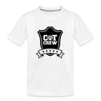 Cat Crew Crest - Kids' Premium Organic T-Shirt - white - Front