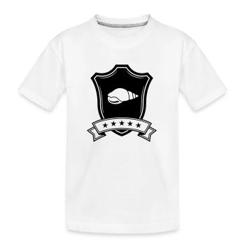 Muschel Wappen - Kinder Premium Bio T-Shirt - Weiß - Vorne