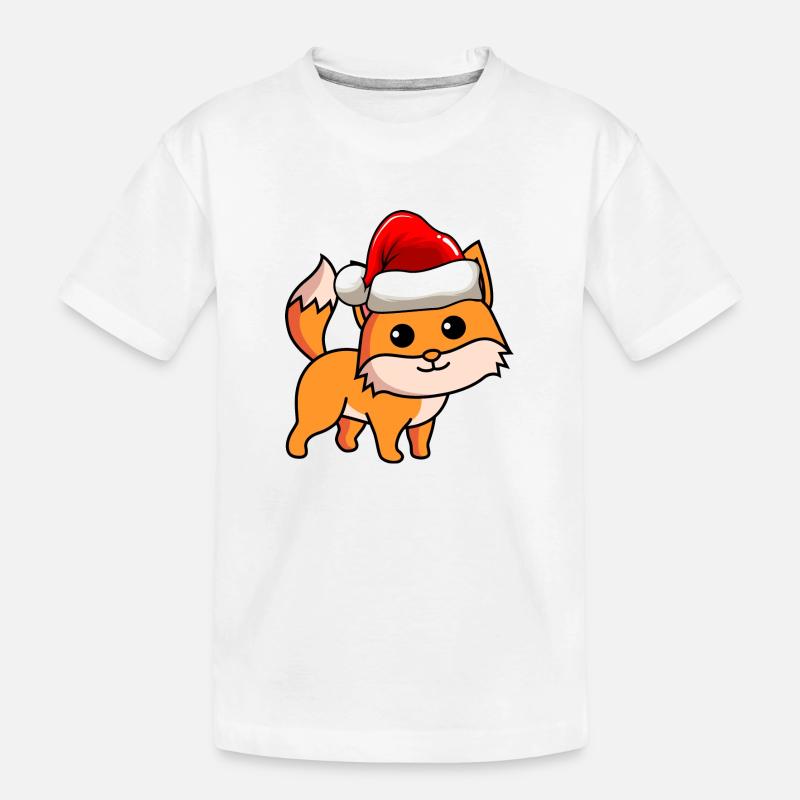 Fuchs Comic Weihnachten - Kinder Premium Bio T-Shirt - Weiß
