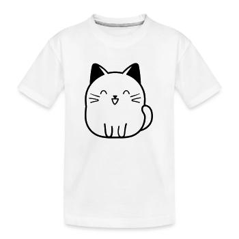 Katze - Kinder Premium Bio T-Shirt - Weiß - Vorne